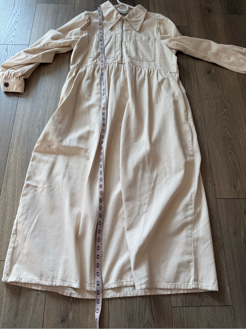 Anthropologie ALIGNE Gabriella Denim Long-Sleeve Midi Dress Size 10 - Picture 12 of 14